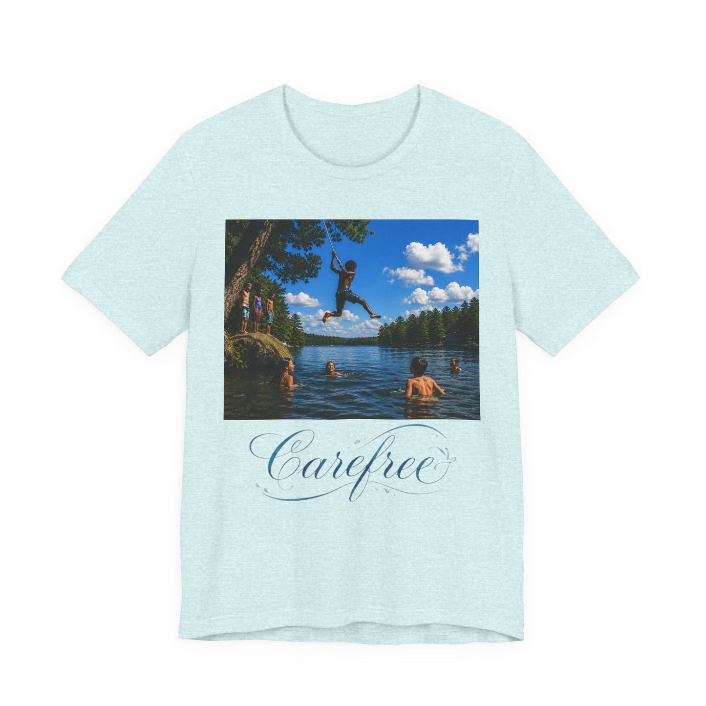 Carefree Summer Tee - Lake Jumping Graphic T-Shirt