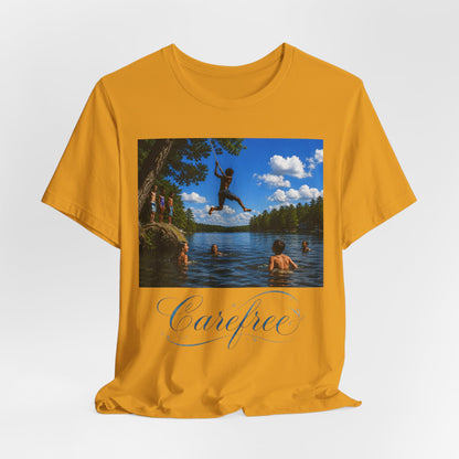 Carefree Summer Tee - Lake Jumping Graphic T-Shirt