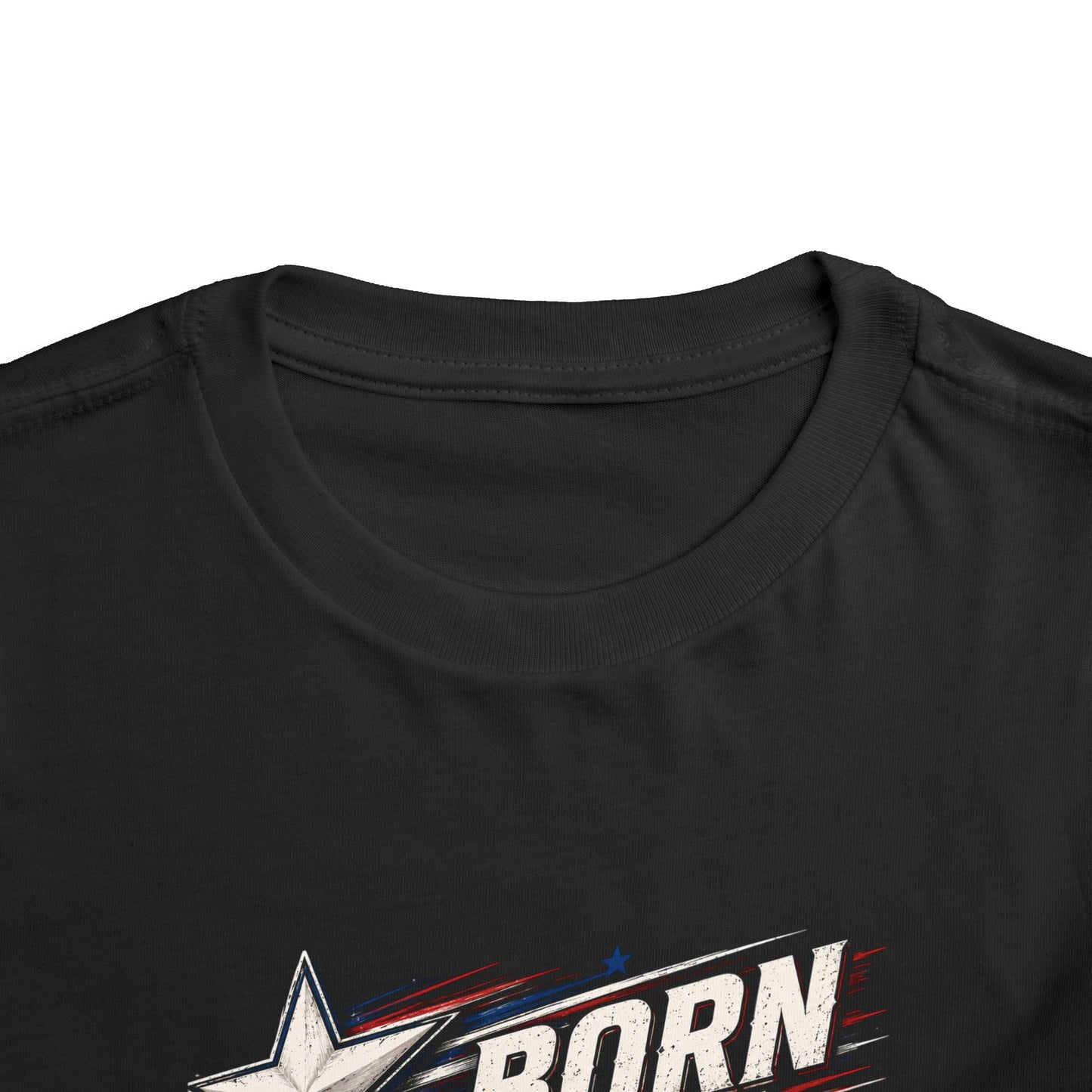 Born in the U.S.A. Toddler Tee — Patriotic American Flag Shirt for Kids