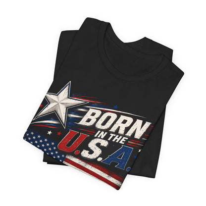 Born in the USA T-Shirt – Vintage American Flag Patriotic Tee