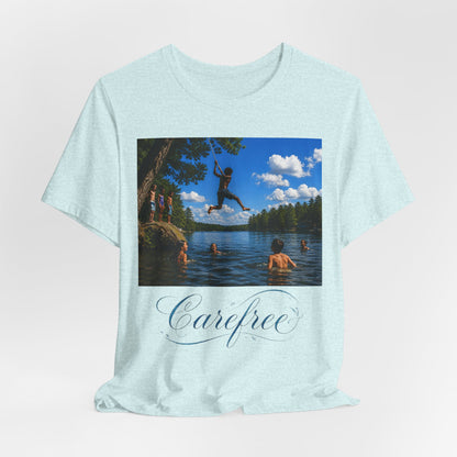 Carefree Summer Tee - Lake Jumping Graphic T-Shirt