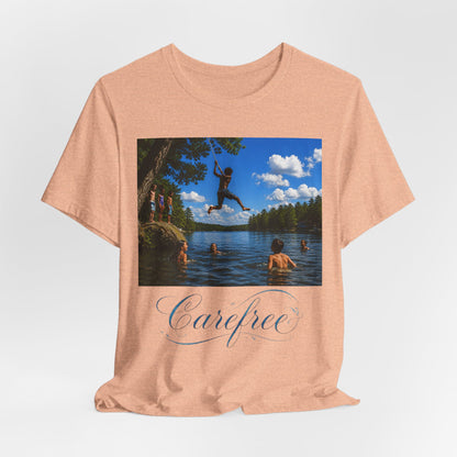 Carefree Summer Tee - Lake Jumping Graphic T-Shirt
