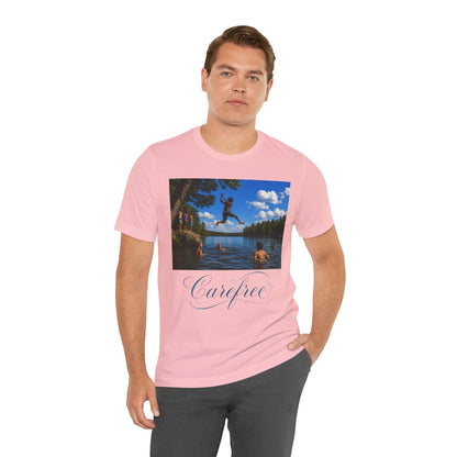 Carefree Summer Tee - Lake Jumping Graphic T-Shirt