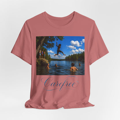 Carefree Summer Tee - Lake Jumping Graphic T-Shirt