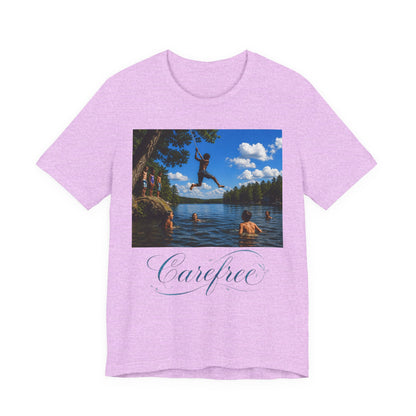 Carefree Summer Tee - Lake Jumping Graphic T-Shirt
