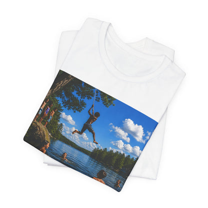 Carefree Summer Tee - Lake Jumping Graphic T-Shirt