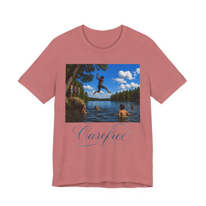 Carefree Summer Tee - Lake Jumping Graphic T-Shirt