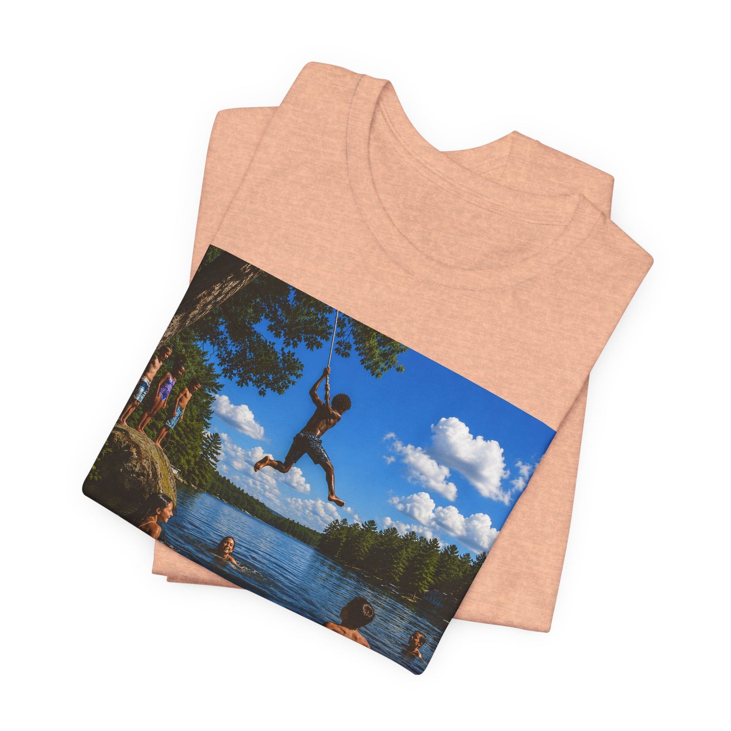 Carefree Summer Tee - Lake Jumping Graphic T-Shirt