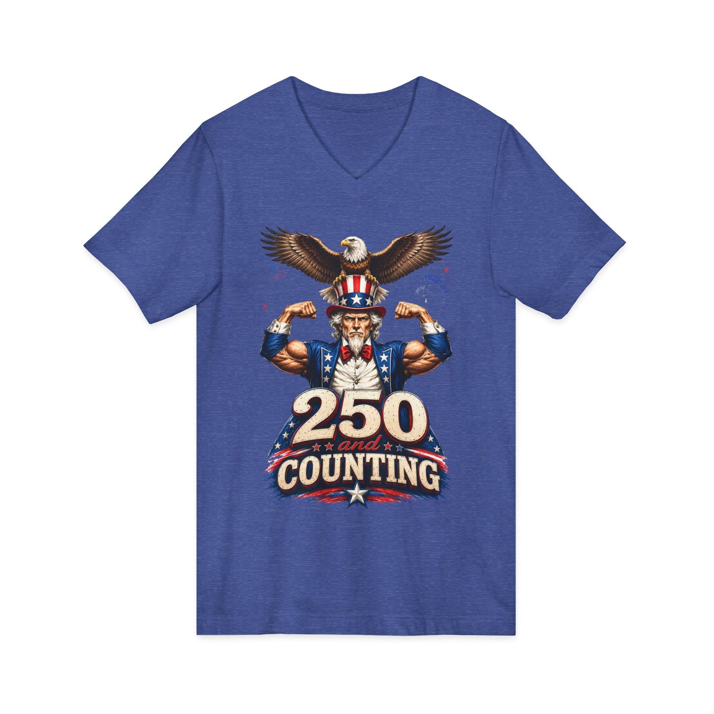 Patriotic '250 and Counting' V-Neck Tee