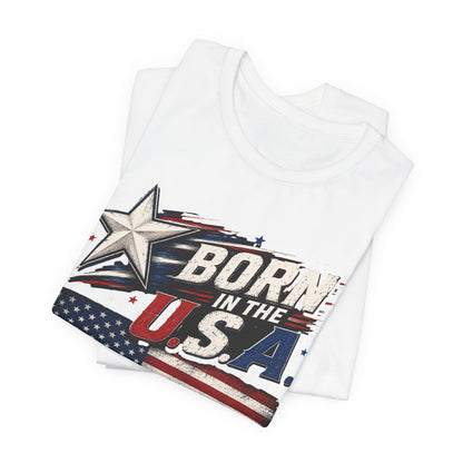 Born in the USA T-Shirt – Vintage American Flag Patriotic Tee