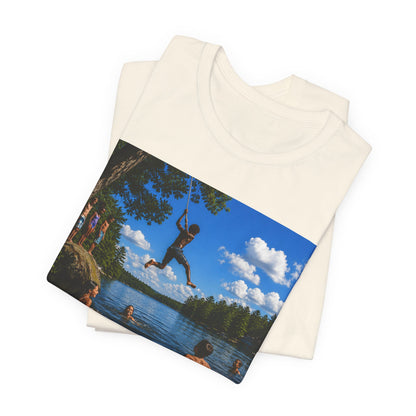 Carefree Summer Tee - Lake Jumping Graphic T-Shirt