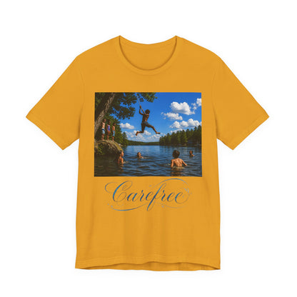 Carefree Summer Tee - Lake Jumping Graphic T-Shirt