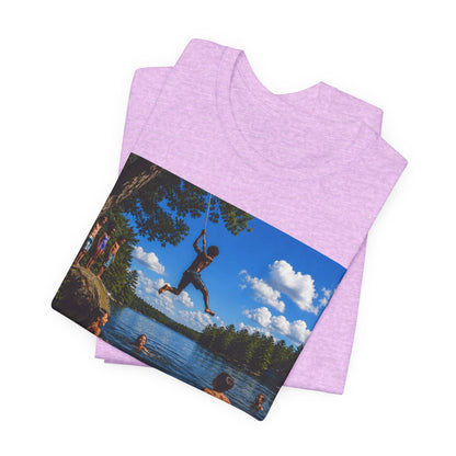 Carefree Summer Tee - Lake Jumping Graphic T-Shirt