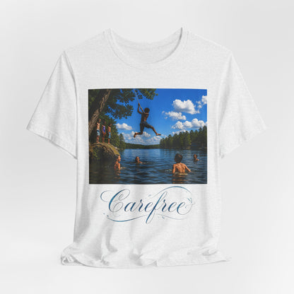 Carefree Summer Tee - Lake Jumping Graphic T-Shirt