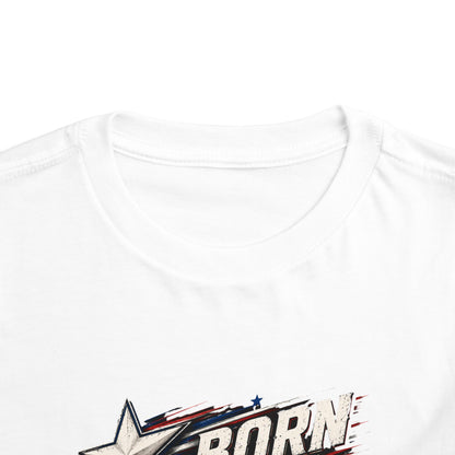 Born in the U.S.A. Toddler Tee — Patriotic American Flag Shirt for Kids