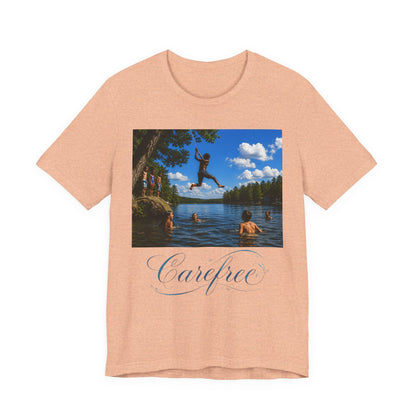 Carefree Summer Tee - Lake Jumping Graphic T-Shirt