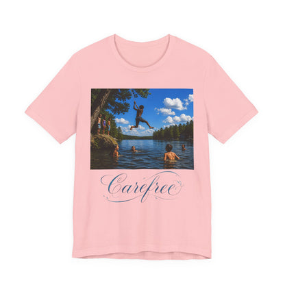 Carefree Summer Tee - Lake Jumping Graphic T-Shirt