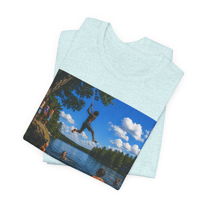 Carefree Summer Tee - Lake Jumping Graphic T-Shirt